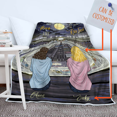Personalized Couples on Race Track Blanket