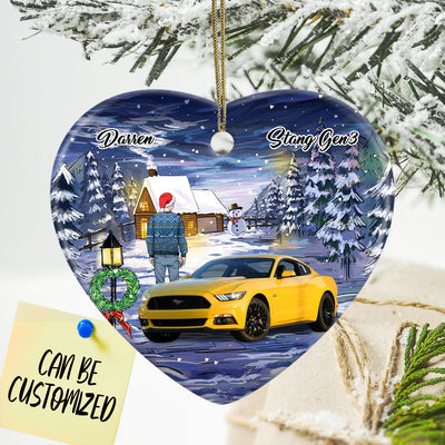 Personalized Christmas Eve With Your Car Heart Ornament