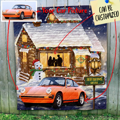 Personalized Christmas Quilt - Car Enthusiast  Family Christmas Night