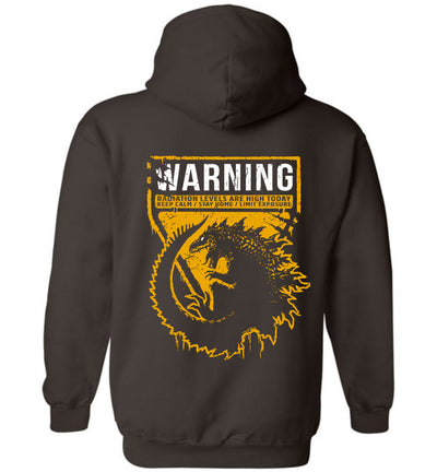 Godzilla Art Hoodie - WARNING GODZILLA