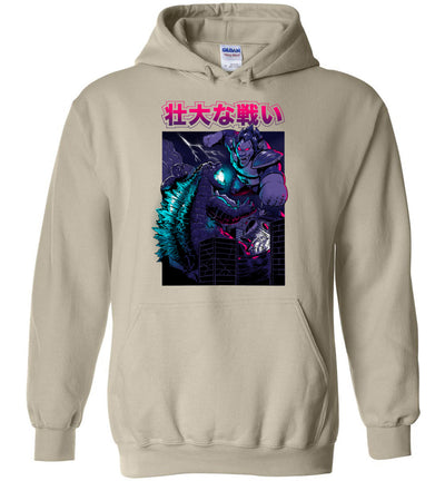 Godzilla Art Hoodie - KING OF THE MONSTER VS SAIYAN MONKEY