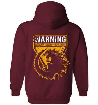 Godzilla Art Hoodie - WARNING GODZILLA