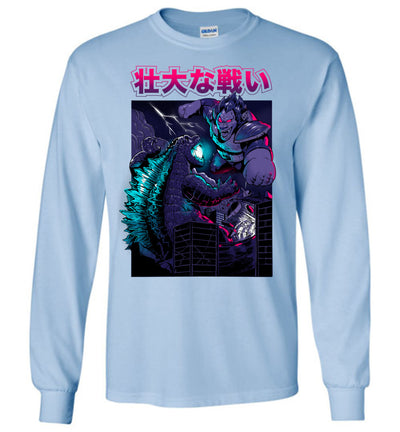 Godzilla Art T-shirt - KING OF THE MONSTER VS SAIYAN MONKEY