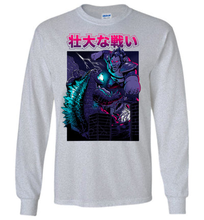 Godzilla Art T-shirt - KING OF THE MONSTER VS SAIYAN MONKEY