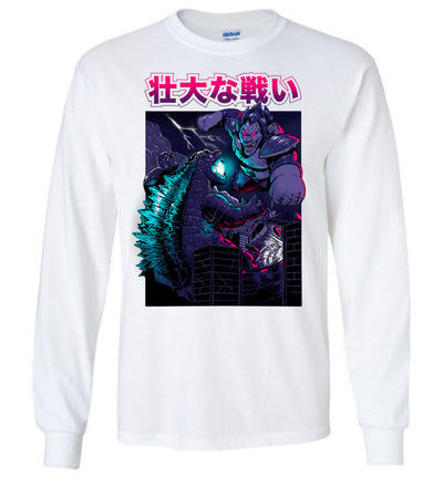 Godzilla Art T-shirt - KING OF THE MONSTER VS SAIYAN MONKEY