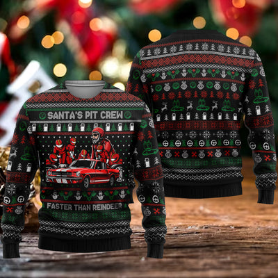 Mustang Christmas Sweater - 'Stang Santa's Pit Crew