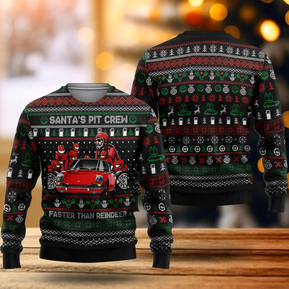 911 Christmas Sweater - 911 Santa's Pit Crew