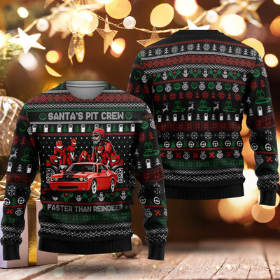 Challenger Christmas Sweater - Challenger Santa's Pit Crew