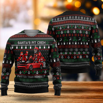 Challenger Christmas Sweater - Challenger Santa's Pit Crew