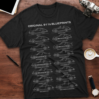 Original 911 Blueprints T-shirt