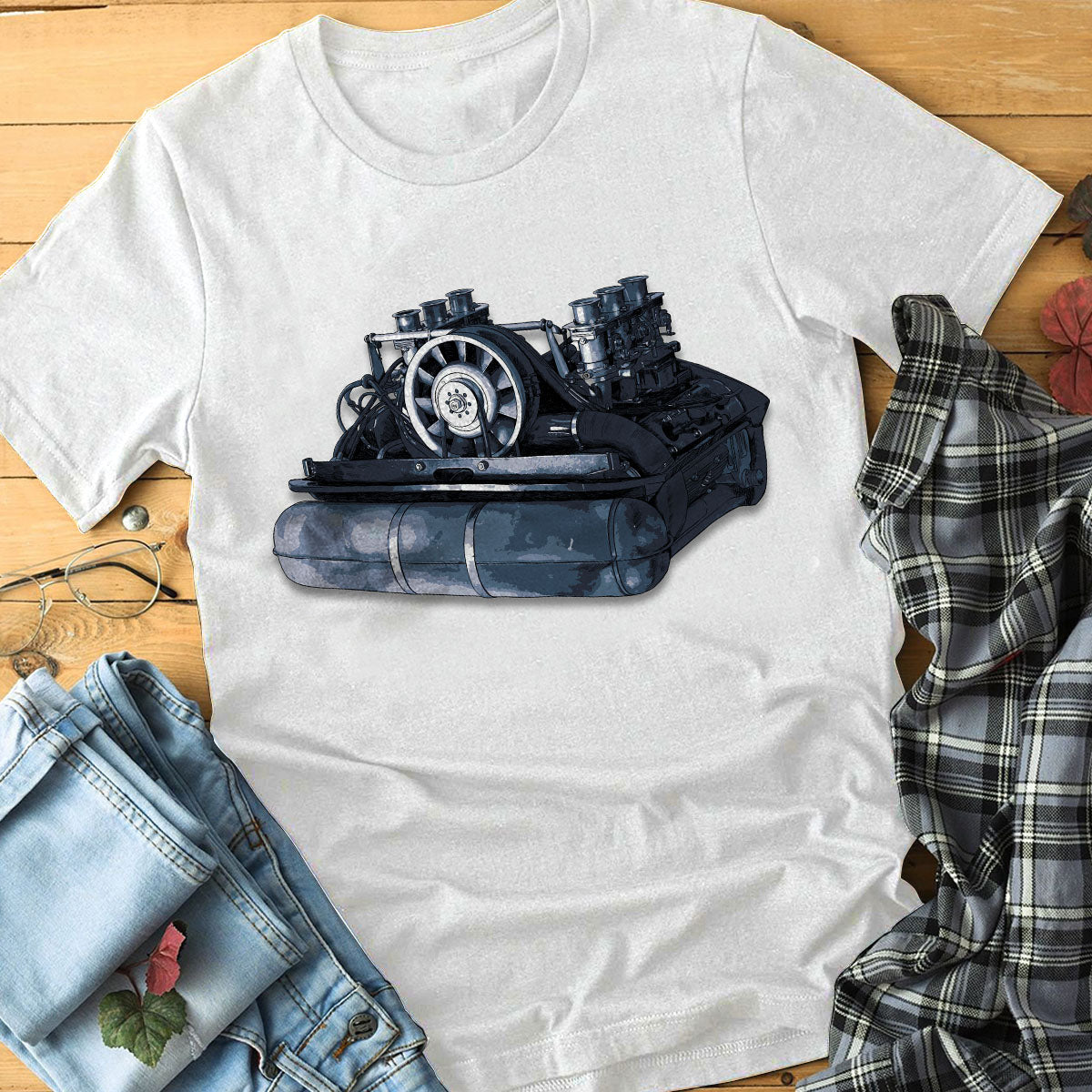 911 Flat-Six Engine T-shirt - 1964 911 Flat-Six 2.0
