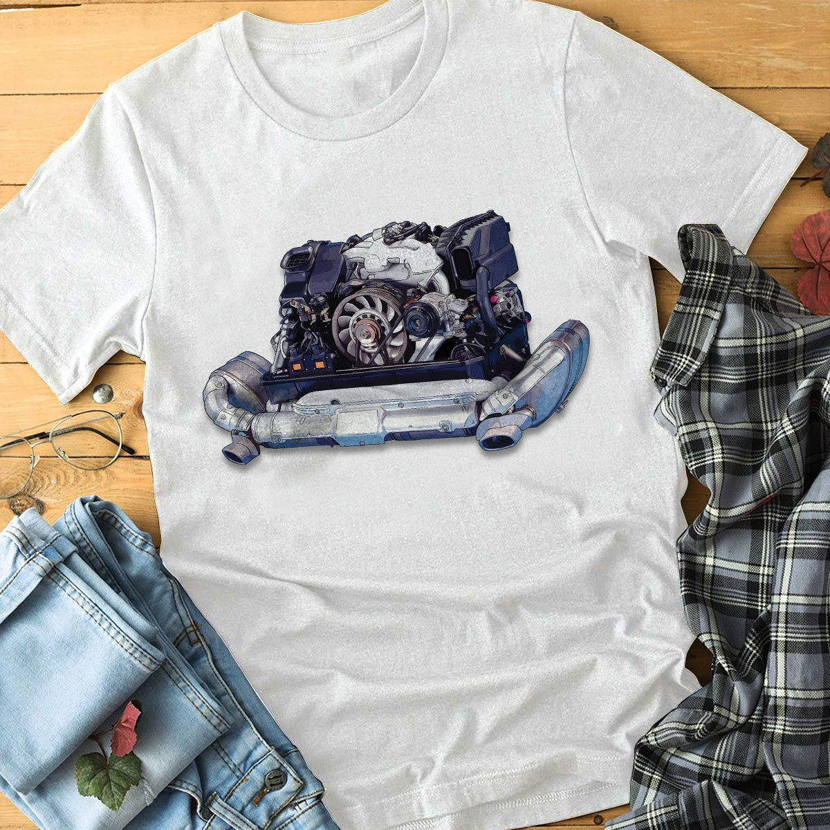 911 Flat-Six Engine T-shirt - 1975 930 Flat-Six 3.0 Turbocharge