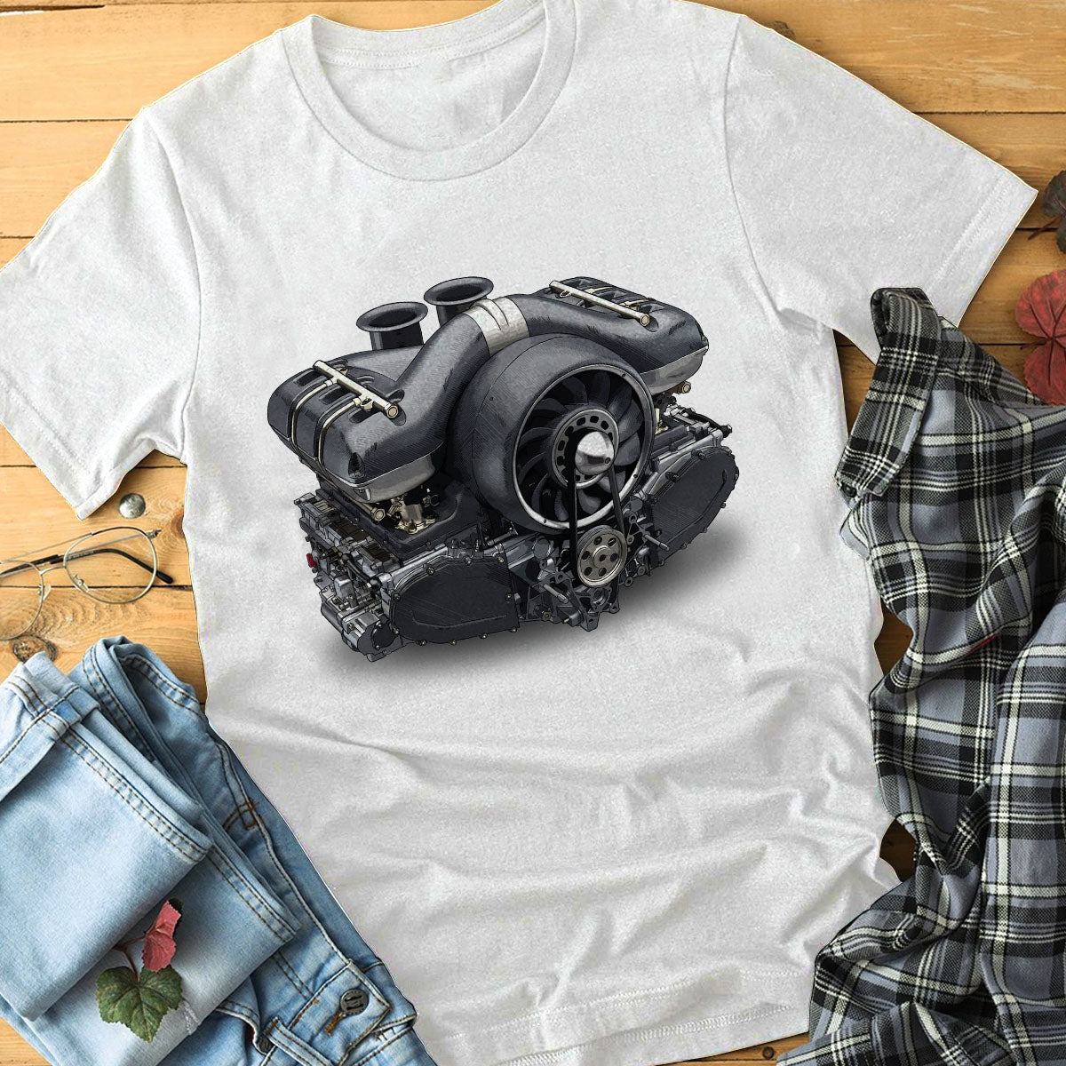 911 Flat-Six Engine T-shirt - 1990 911 Flat-Six