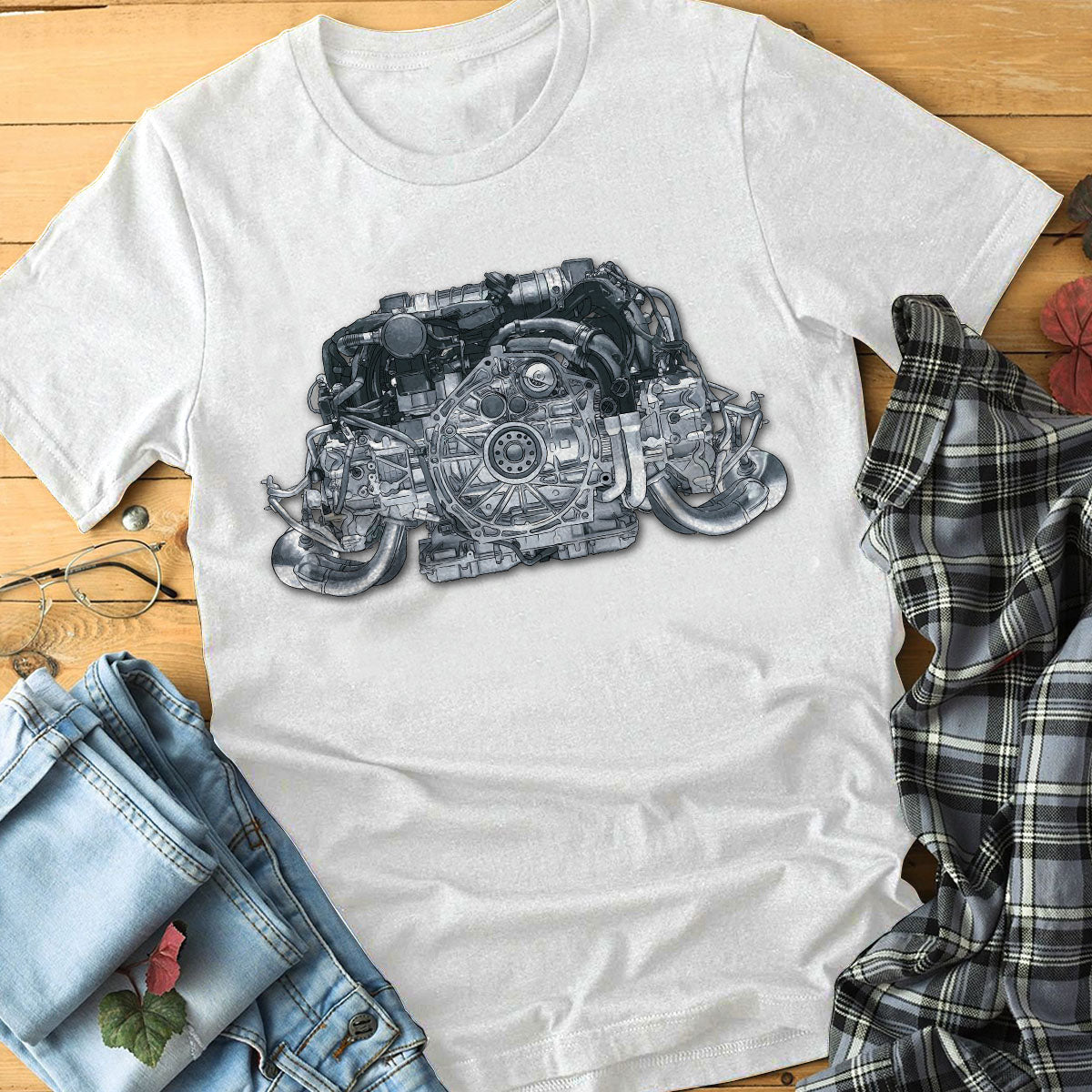 911 Flat-Six Engine T-shirt - 2011 911 Carrera S Flat-Six 3.8
