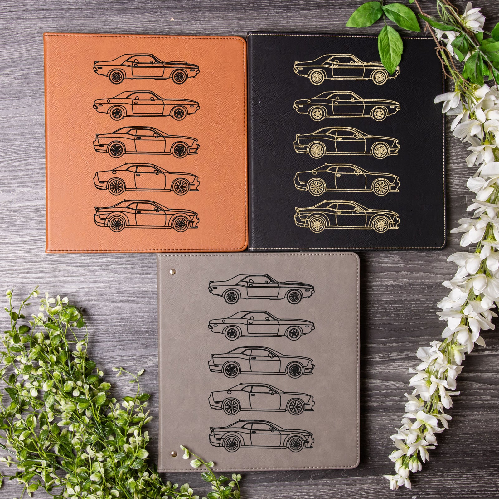 Challenger Engraved Leather A4 3-Ring Binder