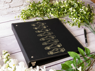 Vette Silhouette Engraved Leather A4 3-Ring Binder