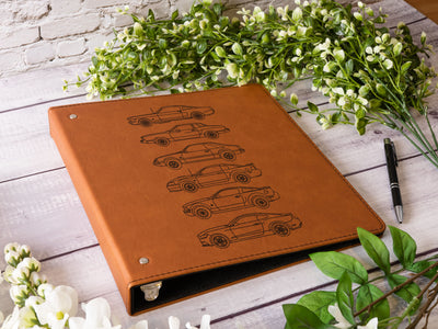 Mustang Engraved Leather A4 3-Ring Binder