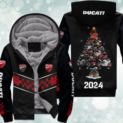 2024 Ducati Collection Christmas Fleece Zipper Hoodie