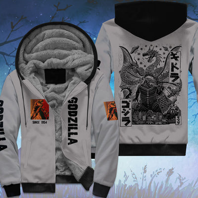 Godzilla Vintage Art Collection Fleece Zipper Hoodie