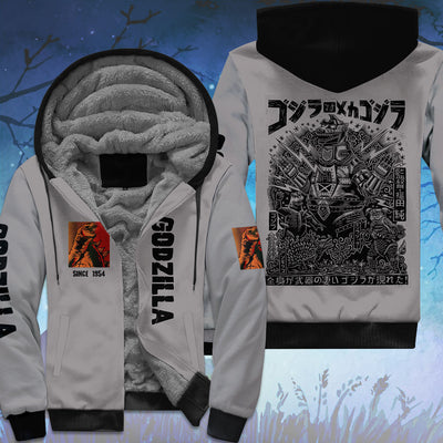 Godzilla Vintage Art Collection Fleece Zipper Hoodie