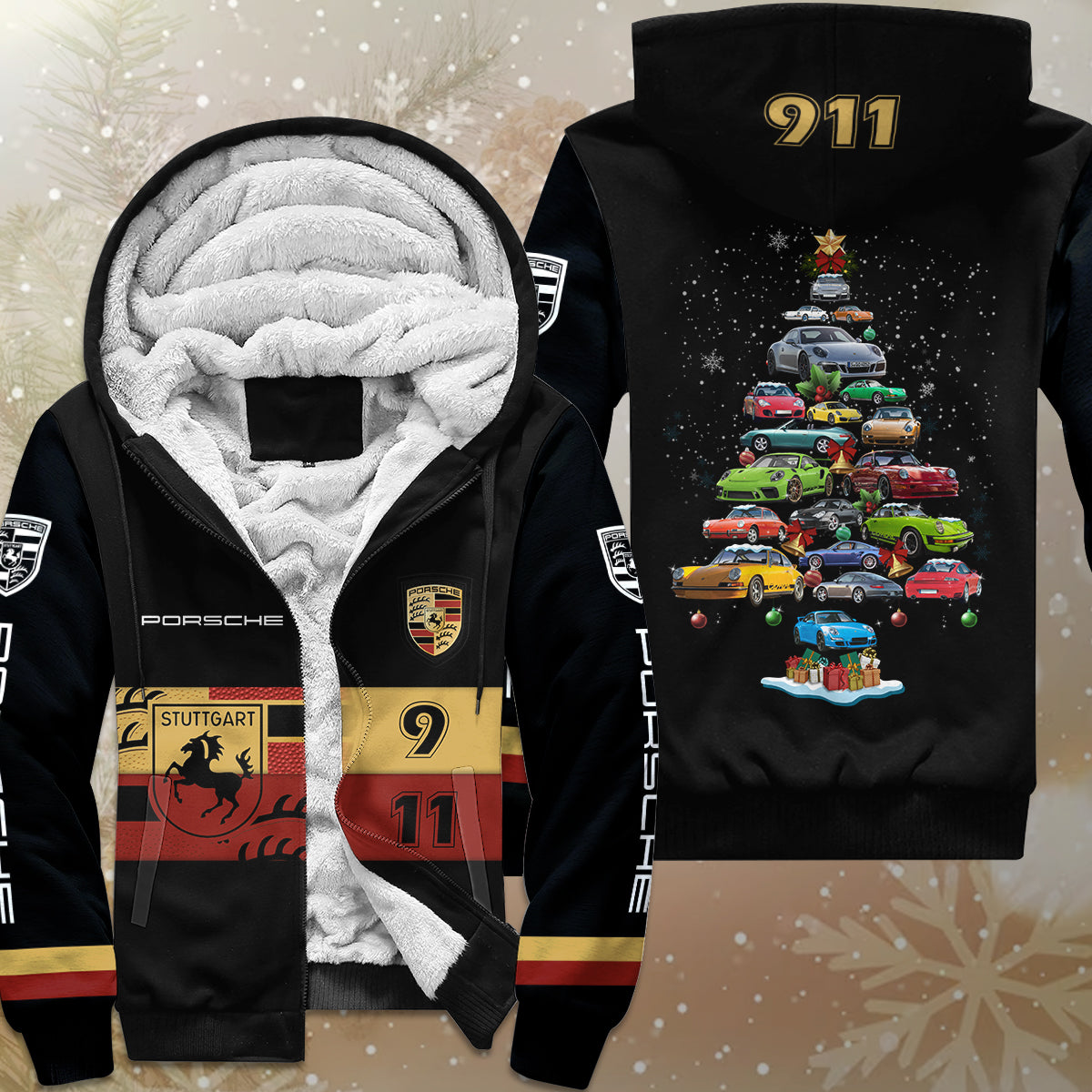 911 Collection Christmas Fleece Zipper Hoodie