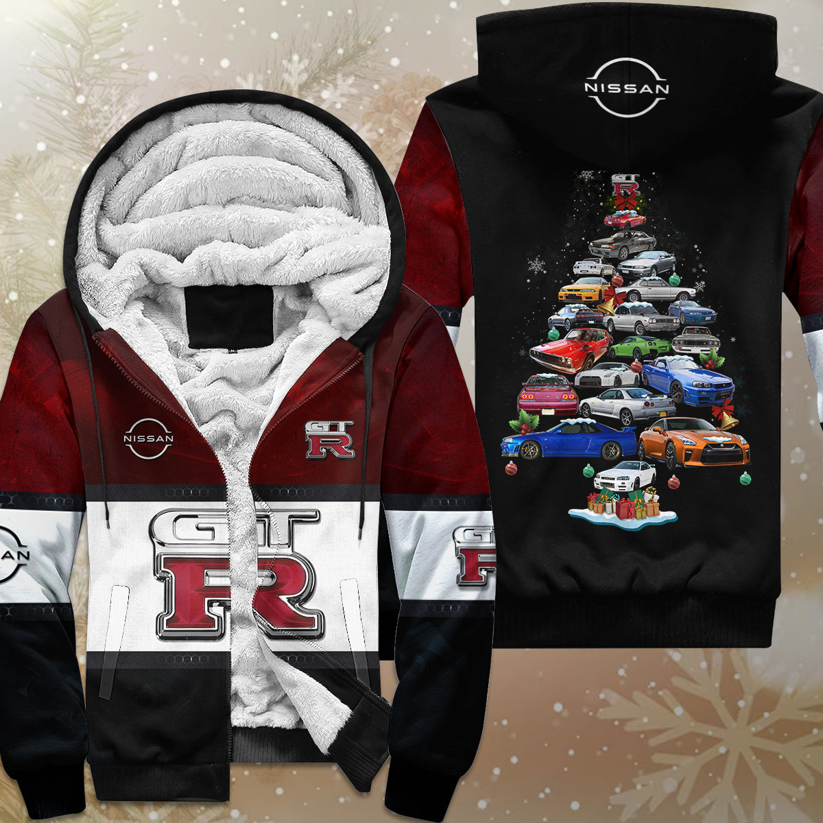 Skyline/GTR Collection Christmas Fleece Zipper Hoodie