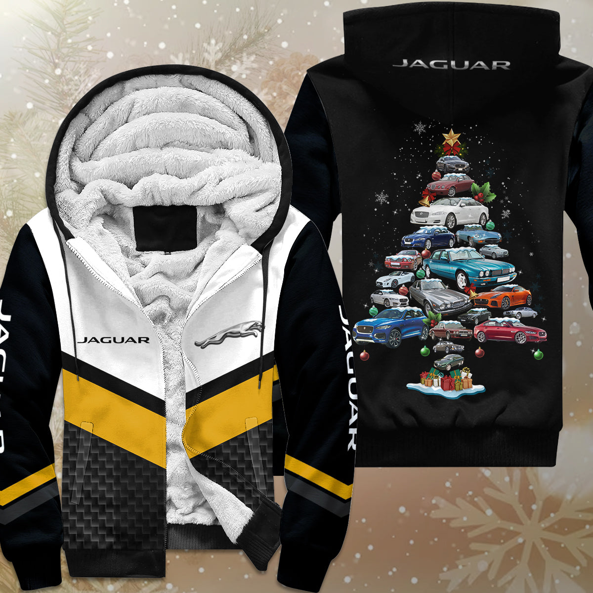 Jaguar Collection Christmas Fleece Zipper Hoodie