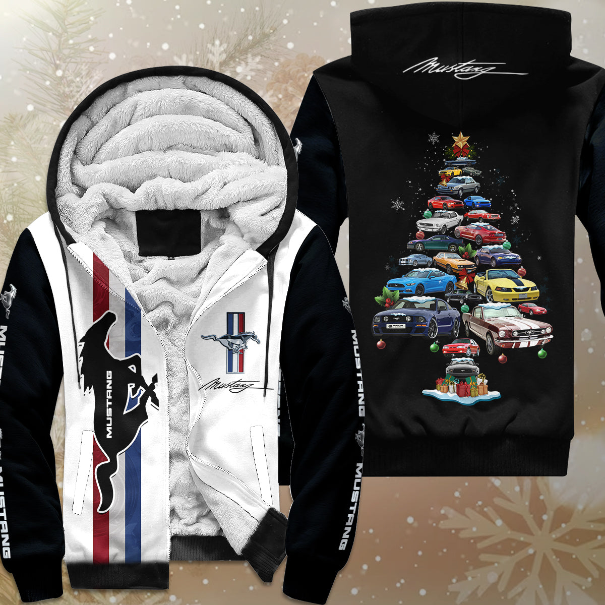 Mustang Collection Christmas Fleece Zipper Hoodie