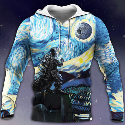 Godzilla All Over Print T-shirt/Hoodie - Godzilla vs DS Starry Night