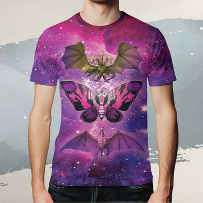 Godzilla All Over Print T-shirt - Godzilla Purple Collection T-shirt