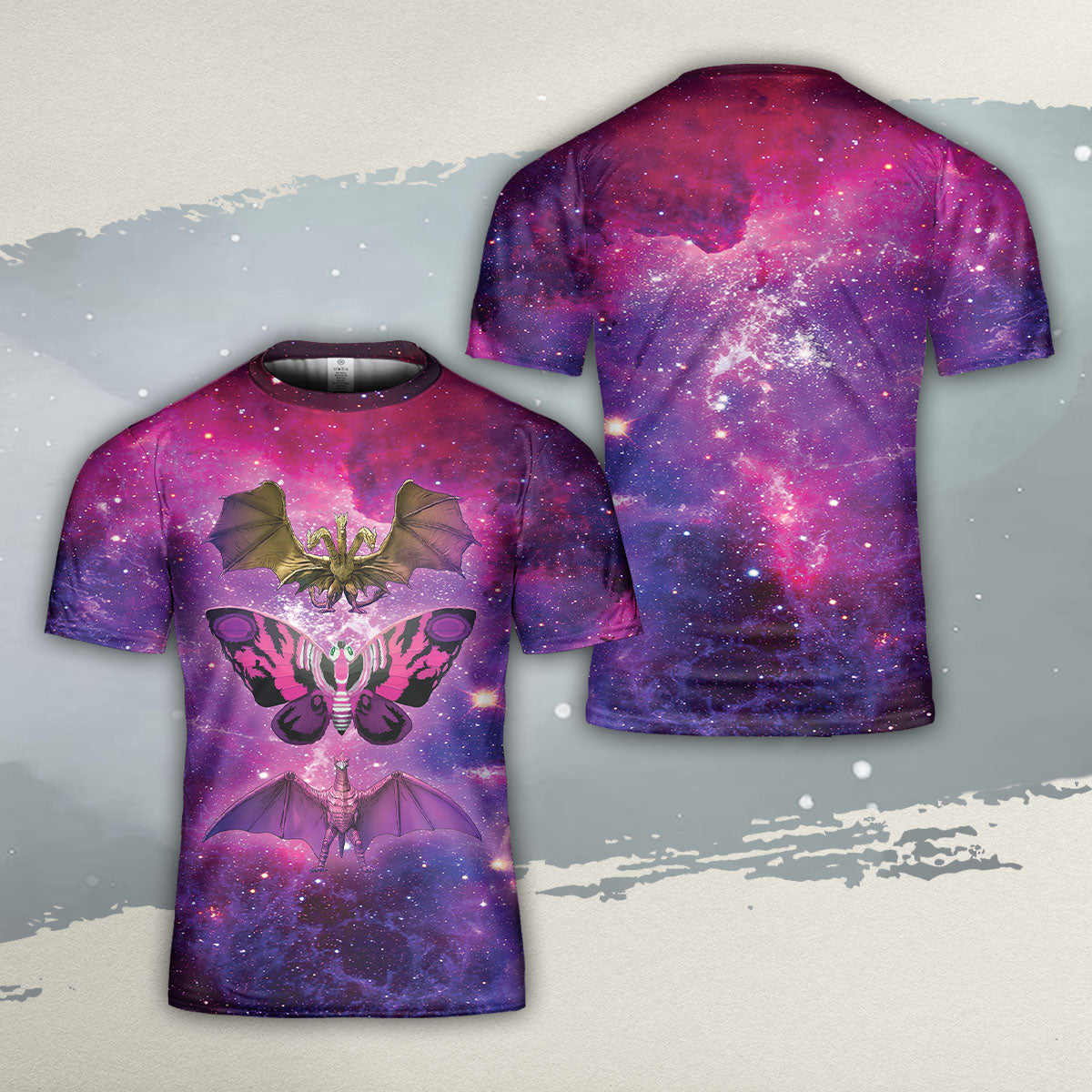Godzilla All Over Print T-shirt - Godzilla Purple Collection T-shirt