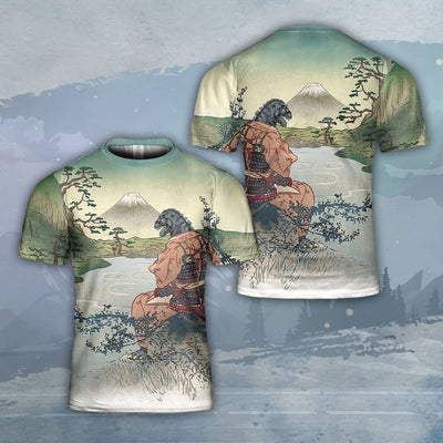 Godzilla All Over Print T-shirt - Godzilla Japanese Kimono Style T-shirt