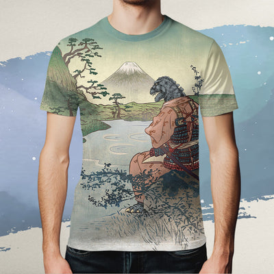 Godzilla All Over Print T-shirt - Godzilla Japanese Kimono Style T-shirt