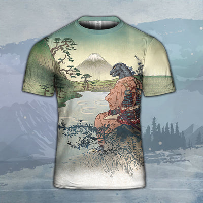 Godzilla All Over Print T-shirt - Godzilla Japanese Kimono Style T-shirt