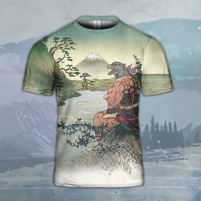 Godzilla All Over Print T-shirt - Godzilla Japanese Kimono Style T-shirt