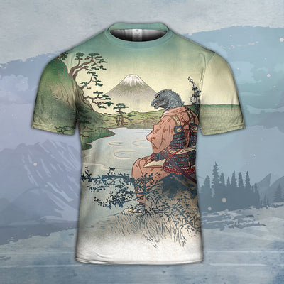 Godzilla All Over Print T-shirt - Godzilla Japanese Kimono Style T-shirt