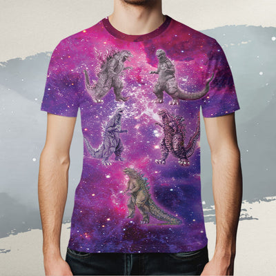 Godzilla All Over Print T-shirt - Godzilla Purple Collection T-shirt