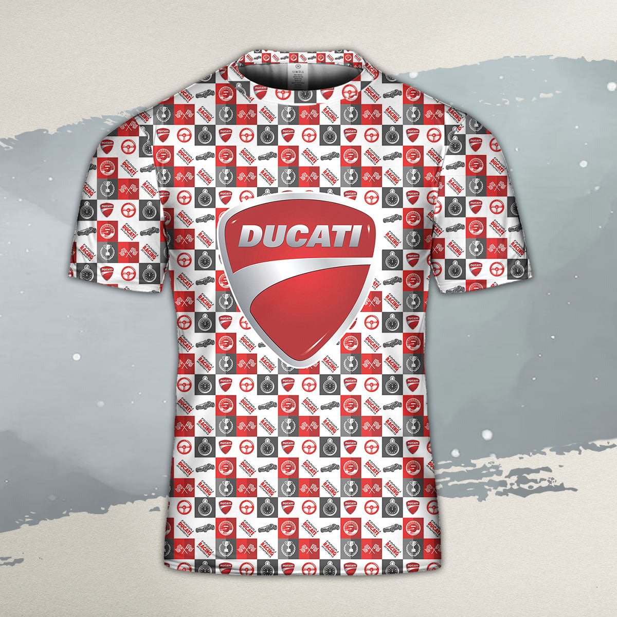 Ducati All Over Print T-shirt - Ducati Emblem Art T-shirt