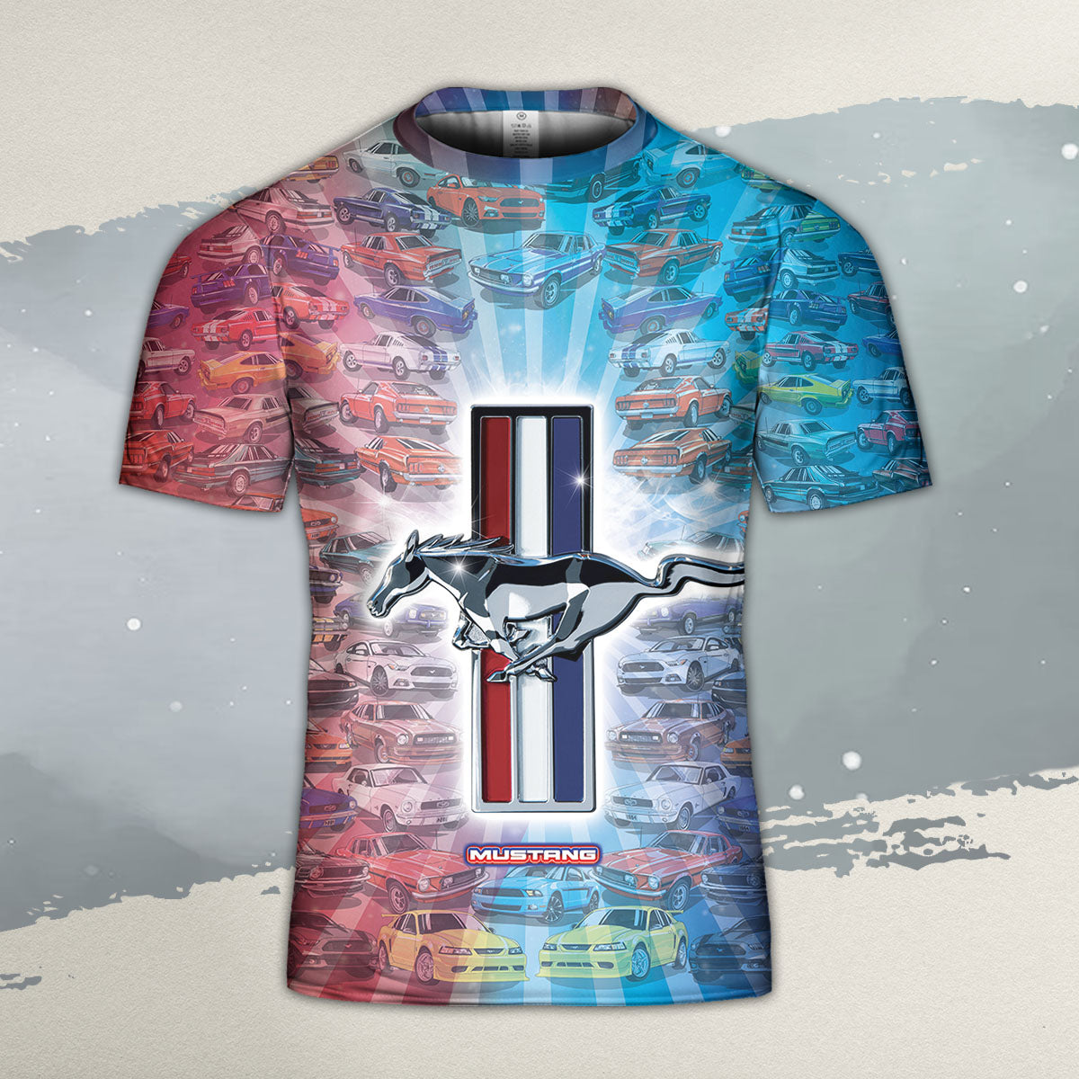 Mustang All Over Print T-shirt - Mustang Collection Art T-shirt