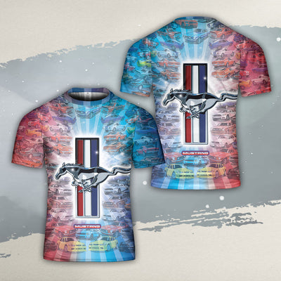 Mustang All Over Print T-shirt - Mustang Collection Art T-shirt