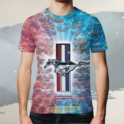 Mustang All Over Print T-shirt - Mustang Collection Art T-shirt