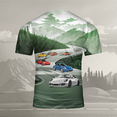 911 All Over Print T-shirt - 911 Racing Landscape Art