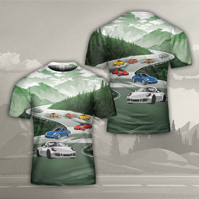 911 All Over Print T-shirt - 911 Racing Landscape Art