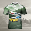 Mustang All Over Print T-shirt - 'Stang Racing Landscape Art