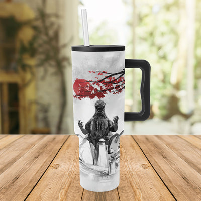 Godzilla Japanese Art & Kaiju Trilogy 40oz Vacuum Insulated Trek Tumbler