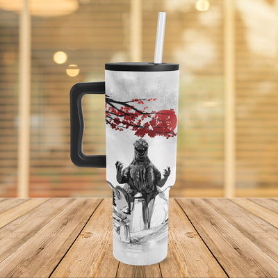 Godzilla Japanese Art & Kaiju Trilogy 40oz Vacuum Insulated Trek Tumbler