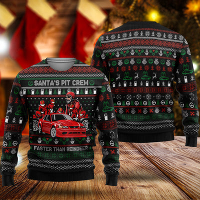 Mustang Christmas Sweater - 'Stang Santa's Pit Crew