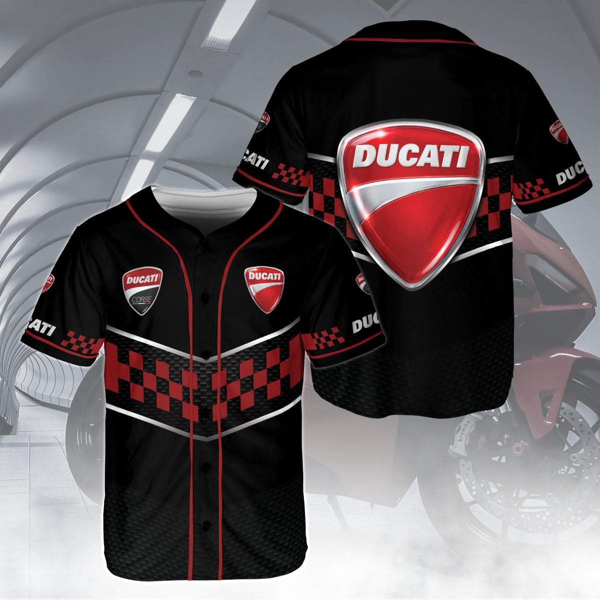 Ducati All Over Print Baseball Jersey