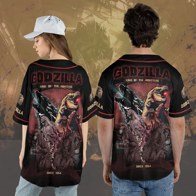 Godzilla All Over Print Baseball Jersey