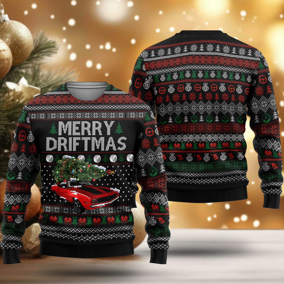 2023 Camaro Christmas Sweater - Camaro with Christmas Trees